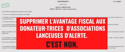 Alerte amendement au détriment des assos lanceuses d'alerte !