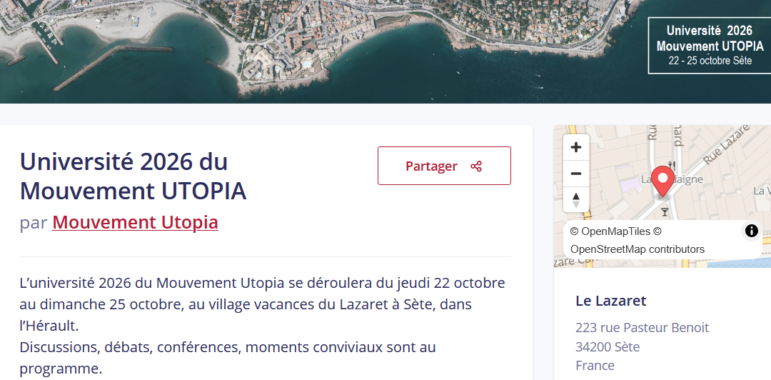 Université Utopia à Sète [22au25/10]